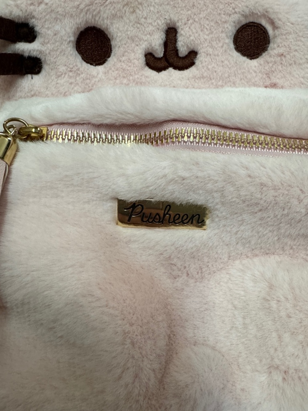 Pusheen Plush Mini Backpack - Pale Pink with Gold Accents - Picture 3 of 6